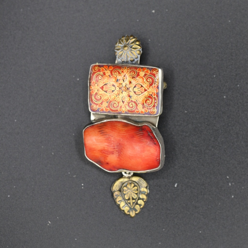 Vintage Amy Kahn Russell Pin/Pendant AKR silver